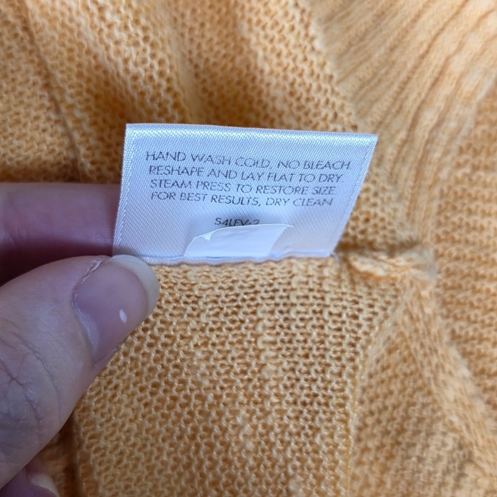 Eileen Fisher Linen Sweater Tunic 3X Boat‎ Neck Yellow Long Sleeve Coastal Flowy - Picture 11 of 12